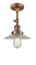 Innovations Lighting 201F-AC-G2 - Halophane - 1 Light - 9 inch - Antique Copper - Adjustable Semi-Flush Mount