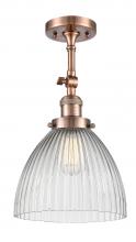 Innovations Lighting 201F-AC-G222 - Seneca Falls - 1 Light - 10 inch - Antique Copper - Adjustable Semi-Flush Mount