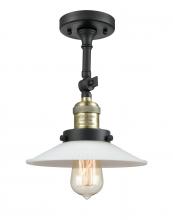 Innovations Lighting 201F-BAB-G1 - Halophane - 1 Light - 9 inch - Black Antique Brass - Adjustable Semi-Flush Mount