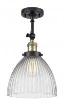 Innovations Lighting 201F-BAB-G222 - Seneca Falls - 1 Light - 10 inch - Black Antique Brass - Adjustable Semi-Flush Mount