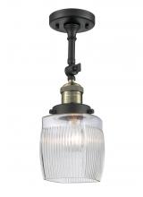 Innovations Lighting 201F-BAB-G302 - Colton - 1 Light - 6 inch - Black Antique Brass - Adjustable Semi-Flush Mount