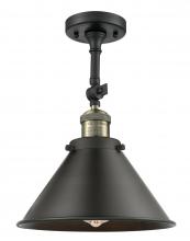 Innovations Lighting 201F-BAB-M10-BK - Briarcliff - 1 Light - 10 inch - Black Antique Brass - Adjustable Semi-Flush Mount