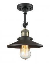 Innovations Lighting 201F-BAB-M6 - Railroad - 1 Light - 8 inch - Black Antique Brass - Adjustable Semi-Flush Mount