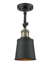 Innovations Lighting 201F-BAB-M9-AB - Addison - 1 Light - 5 inch - Black Antique Brass - Adjustable Semi-Flush Mount