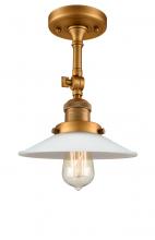 Innovations Lighting 201F-BB-G1 - Halophane - 1 Light - 9 inch - Brushed Brass - Adjustable Semi-Flush Mount