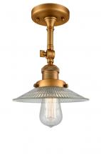 Innovations Lighting 201F-BB-G2 - Halophane - 1 Light - 9 inch - Brushed Brass - Adjustable Semi-Flush Mount