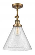 Innovations Lighting 201F-BB-G44-L-LED - Cone - 1 Light - 12 inch - Brushed Brass - Adjustable Semi-Flush Mount