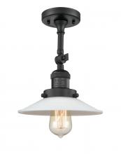 Innovations Lighting 201F-BK-G1 - Halophane - 1 Light - 9 inch - Matte Black - Adjustable Semi-Flush Mount