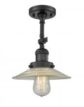 Innovations Lighting 201F-BK-G2 - Halophane - 1 Light - 9 inch - Matte Black - Adjustable Semi-Flush Mount