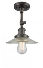 Innovations Lighting 201F-OB-G2 - Halophane - 1 Light - 9 inch - Oil Rubbed Bronze - Adjustable Semi-Flush Mount