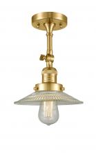 Innovations Lighting 201F-SG-G2 - Halophane - 1 Light - 9 inch - Satin Gold - Adjustable Semi-Flush Mount