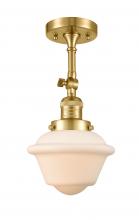 Innovations Lighting 201F-SG-G531 - Oxford - 1 Light - 7 inch - Satin Gold - Adjustable Semi-Flush Mount