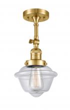 Innovations Lighting 201F-SG-G532 - Oxford - 1 Light - 7 inch - Satin Gold - Adjustable Semi-Flush Mount