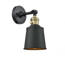 Innovations Lighting 203SW-BAB-M9-BK-LED - Addison - 1 Light - 5 inch - Black Antique Brass - Adjustable Sconce
