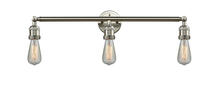 Innovations Lighting 205NH-SN - Bare Bulb 3 Light Bath Vanity Light