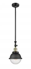 Innovations Lighting 206-BAB-HFS-64-BK - Hampden - 1 Light - 7 inch - Black Antique Brass - Stem Hung - Mini Pendant