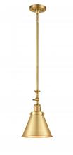 Innovations Lighting 206-SG-M13-SG - Appalachian - 1 Light - 8 inch - Satin Gold - Stem Hung - Adjustable Mini Pendant