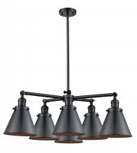 Innovations Lighting 207-6CR-BK-M13-BK - Appalachian 6 Light Chandelier