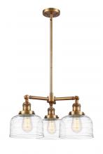 Innovations Lighting 207-BB-G713 - Bell - 3 Light - 22 inch - Brushed Brass - Stem Hung - Chandelier