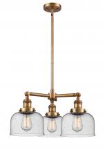 Innovations Lighting 207-BB-G74 - Bell - 3 Light - 22 inch - Brushed Brass - Stem Hung - Chandelier