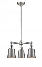 Innovations Lighting 207-SN-M9-SN - Addison - 3 Light - 19 inch - Brushed Satin Nickel - Stem Hung - Chandelier