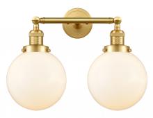 Innovations Lighting 208-SG-G201-8-LED - Beacon - 2 Light - 19 inch - Satin Gold - Adjustable Bath Vanity Light