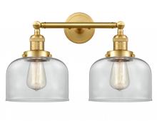 Innovations Lighting 208-SG-G72 - Bell - 2 Light - 19 inch - Satin Gold - Adjustable Bath Vanity Light