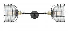 Innovations Lighting 208L-BAB-G72-CE - Bell Cage - 2 Light - 9 inch - Black Antique Brass - Adjustable Bath Vanity Light
