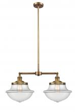 Innovations Lighting 209-BB-G542 - Oxford - 2 Light - 25 inch - Brushed Brass - Stem Hung - Adjustable Island Light