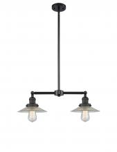 Innovations Lighting 209-BK-G2 - Halophane - 2 Light - 21 inch - Matte Black - Stem Hung - Adjustable Island Light