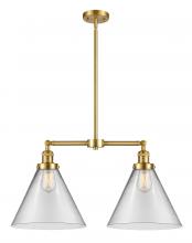 Innovations Lighting 209-SG-G42-L - Cone - 2 Light - 21 inch - Satin Gold - Stem Hung - Adjustable Island Light