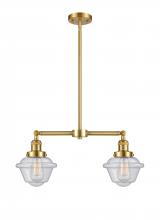 Innovations Lighting 209-SG-G534 - Oxford - 2 Light - 24 inch - Satin Gold - Stem Hung - Adjustable Island Light