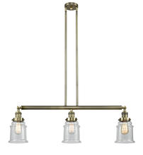 Innovations Lighting 213-AB-G184 - Canton - 3 Light - 39 inch - Antique Brass - Stem Hung - Adjustable Island Light