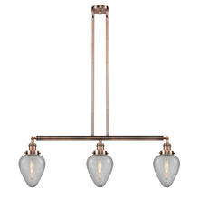 Innovations Lighting 213-AC-G165 - Geneseo - 3 Light - 38 inch - Antique Copper - Stem Hung - Adjustable Island Light