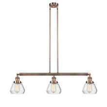 Innovations Lighting 213-AC-G172 - Fulton - 3 Light - 39 inch - Antique Copper - Stem Hung - Adjustable Island Light