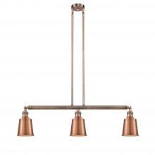 Innovations Lighting 213-AC-M9-AC-LED - Addison - 3 Light - 38 inch - Antique Copper - Stem Hung - Adjustable Island Light