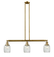 Innovations Lighting 213-BB-G302 - Colton - 3 Light - 38 inch - Brushed Brass - Stem Hung - Adjustable Island Light