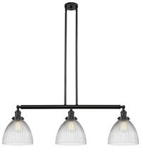 Innovations Lighting 213-BK-G222 - Seneca Falls - 3 Light - 39 inch - Matte Black - Stem Hung - Adjustable Island Light