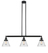 Innovations Lighting 213-BK-G44-LED - Cone - 3 Light - 40 inch - Matte Black - Stem Hung - Adjustable Island Light
