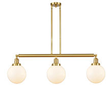 Innovations Lighting 213-SG-G201-8 - Beacon - 3 Light - 41 inch - Satin Gold - Stem Hung - Adjustable Island Light
