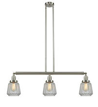 Innovations Lighting 213-SN-G142 - Chatham - 3 Light - 39 inch - Brushed Satin Nickel - Stem Hung - Adjustable Island Light