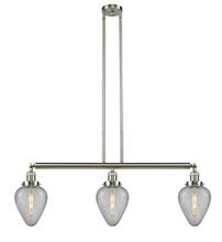 Innovations Lighting 213-SN-G165 - Geneseo - 3 Light - 38 inch - Brushed Satin Nickel - Stem Hung - Adjustable Island Light