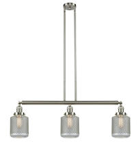 Innovations Lighting 213-SN-G262 - Stanton - 3 Light - 39 inch - Brushed Satin Nickel - Stem Hung - Adjustable Island Light