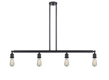 Innovations Lighting 214NH-BK - Bare Bulb 4 Light Island Light