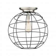 Innovations Lighting 221-1F-SN-CE-22-BK - Lake Placid - 1 Light - 22 inch - Satin Nickel - Flush Mount