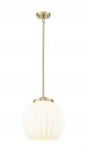 Innovations Lighting 221-1S-AB-G1217-14WV - White Venetian - 1 Light - 14 inch - Antique Brass - Stem Hung - Pendant