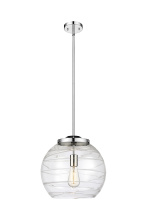 Innovations Lighting 221-1S-PC-G1213-14CL - Athens Deco Swirl - 1 Light - 14 inch - Polished Chrome - Stem Hung - Pendant