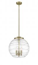 Innovations Lighting 221-3S-AB-G1213-16-LED - Athens Deco Swirl - 3 Light - 16 inch - Antique Brass - Stem hung - Pendant