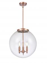 Innovations Lighting 221-3S-AC-G202-16-LED - Beacon - 3 Light - 16 inch - Antique Copper - Stem hung - Pendant