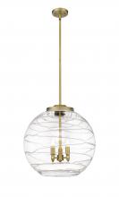 Innovations Lighting 221-3S-BB-G1213-18-LED - Athens Deco Swirl - 3 Light - 18 inch - Brushed Brass - Stem hung - Pendant